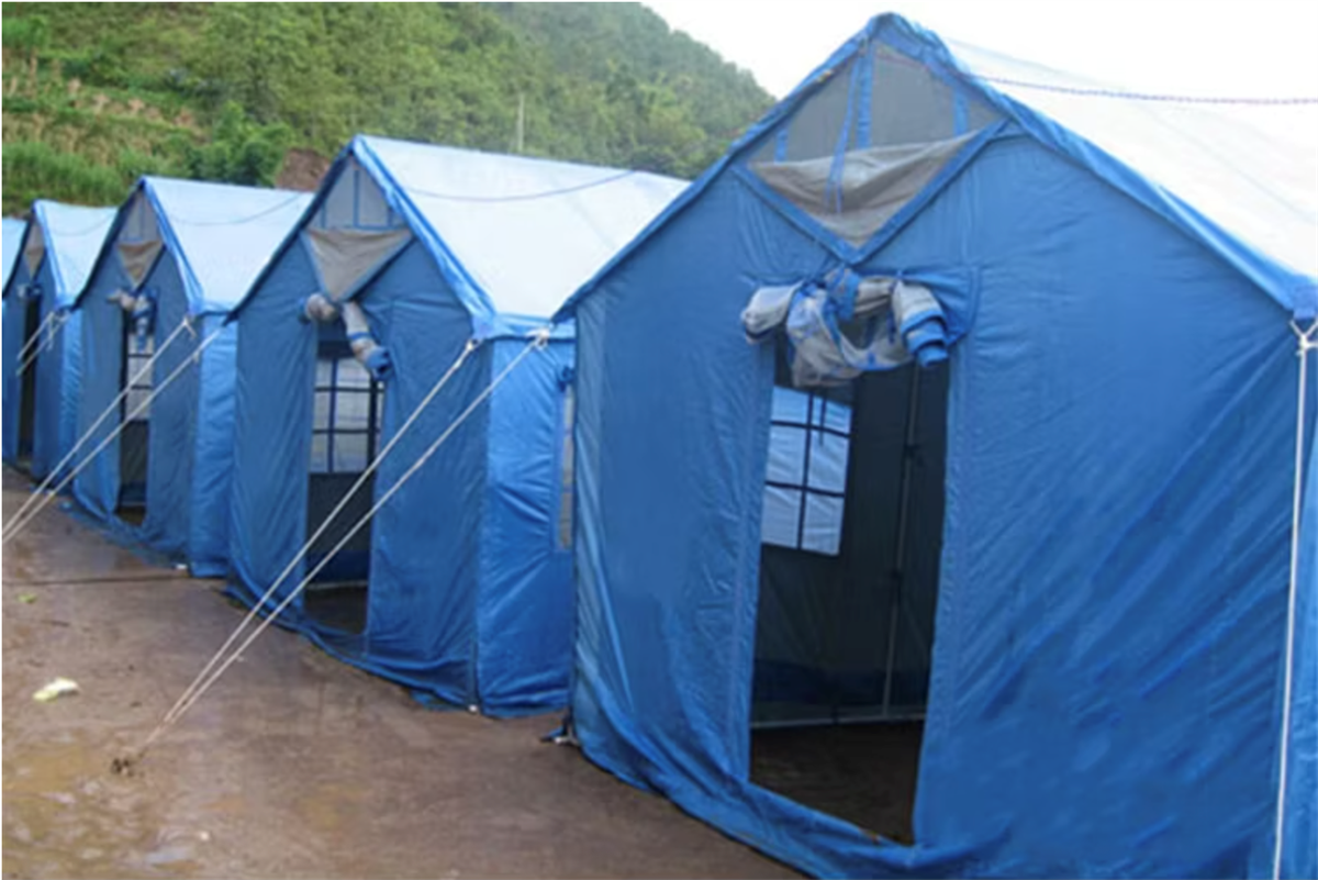 Steel Frame Outdoor Winter Blue Army Canvas Camping Military Tent - Image 5